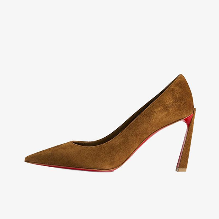 Tan Suede Pointed Toe Pump - ARNO CONTI