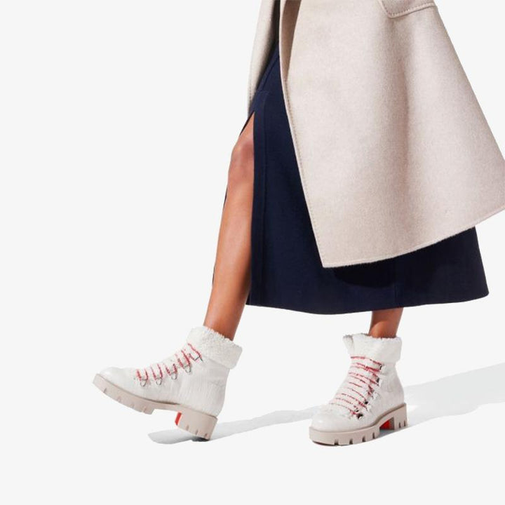 White Velvet-Trimmed Boot - ARNO CONTI