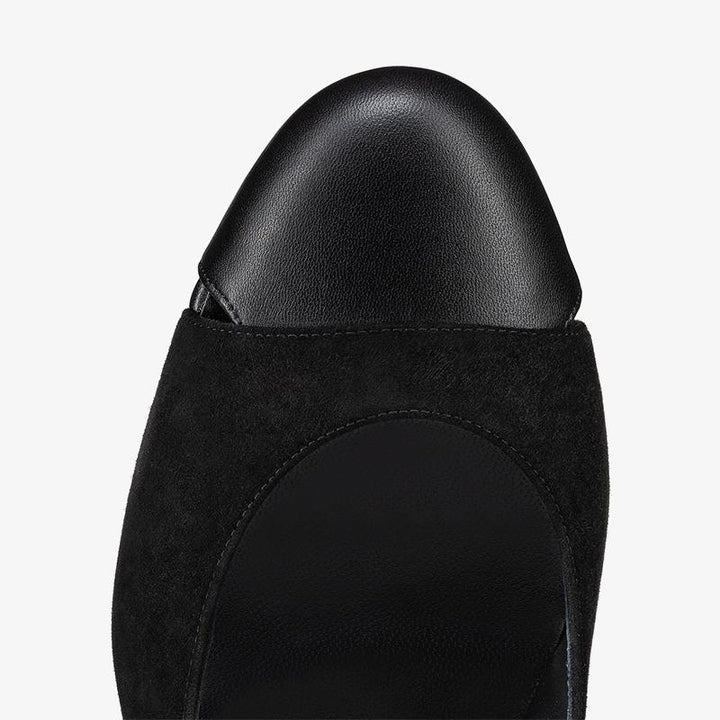 Black Velours and Leather Pumps with 60 mm - ARNO CONTI