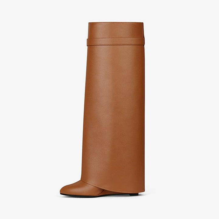 Elegant Tan Calfskin High Boots - Arno Conti Shoe