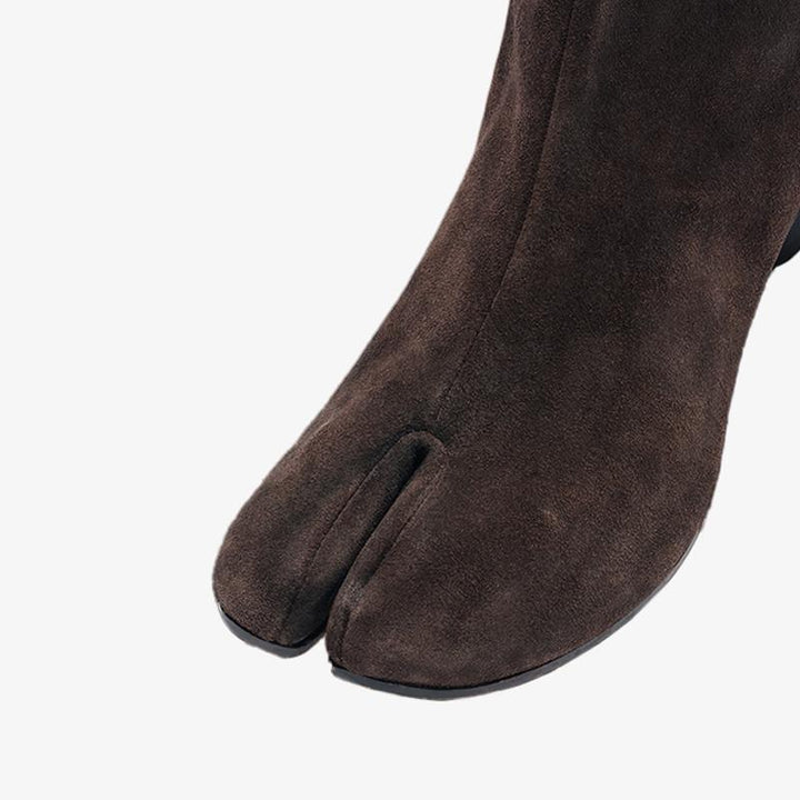 Elegant Suede Tabi Ankle Boots 30mm - Arno Conti Shoe