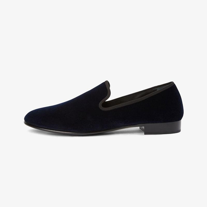 Midnight Blue Velvet Loafers - Arno Conti Shoe
