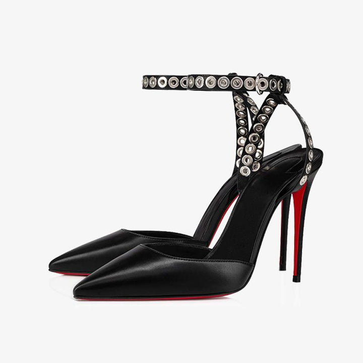 Black Pump with Choker Ankle Strap - ARNO CONTI