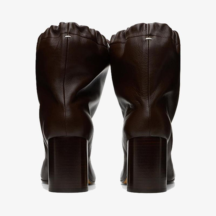 Brown Drawstring Split-Toe Boots Women's - Arno Conti Shoe