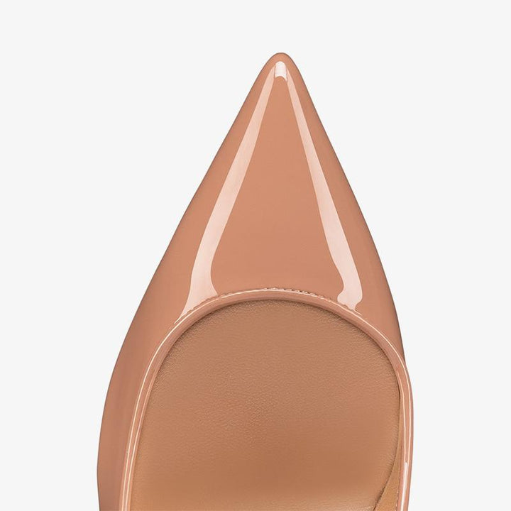 Unique Blush Beige Patent Leather Pumps - ARNO CONTI