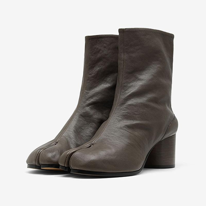 Sophisticated Leather Split-toe Ankle Boots - Arno Conti Shoe