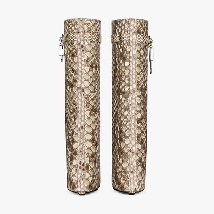 Multi-Color Python Leather High Boots - Arno Conti Shoe