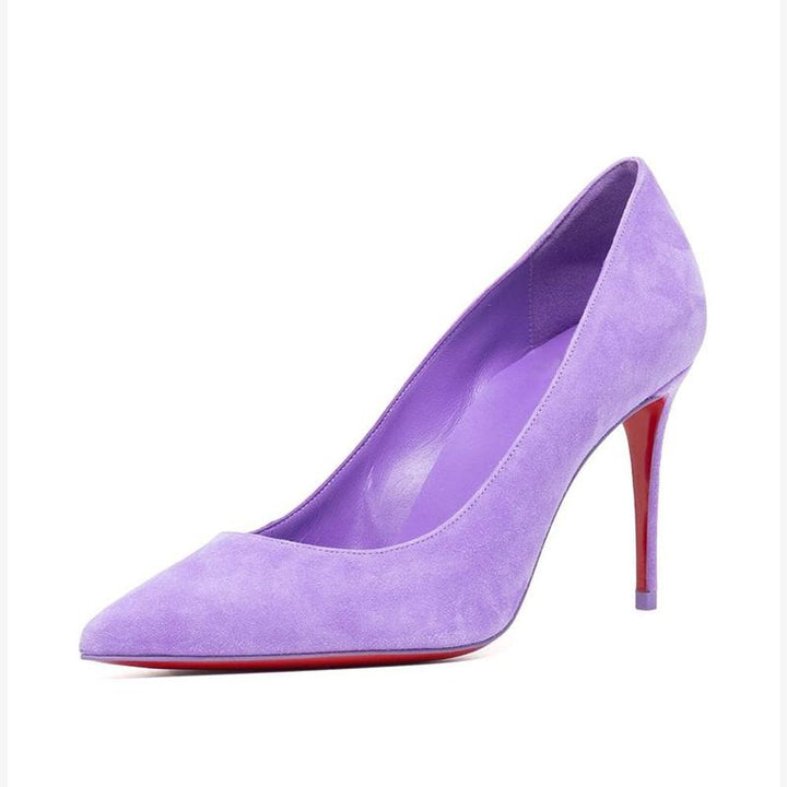 Purple lether Pumps with Stiletto Heel - ARNO CONTI