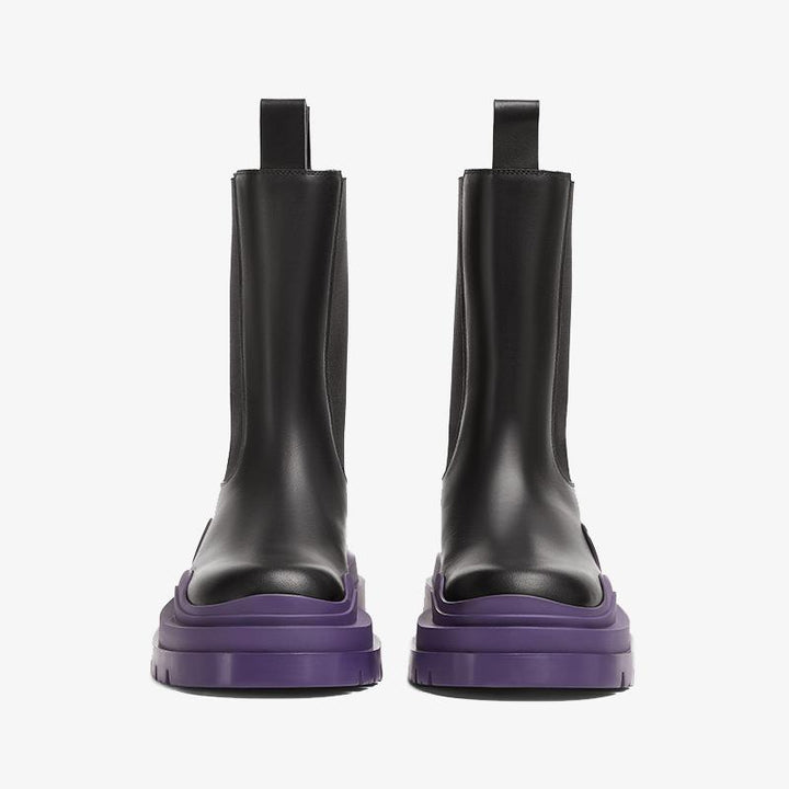 Black/Purple Chelsea Boots - Arno Conti Shoe