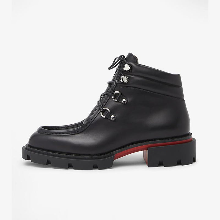 Black Calf Leather Derby-Hiking Boot - ARNO CONTI
