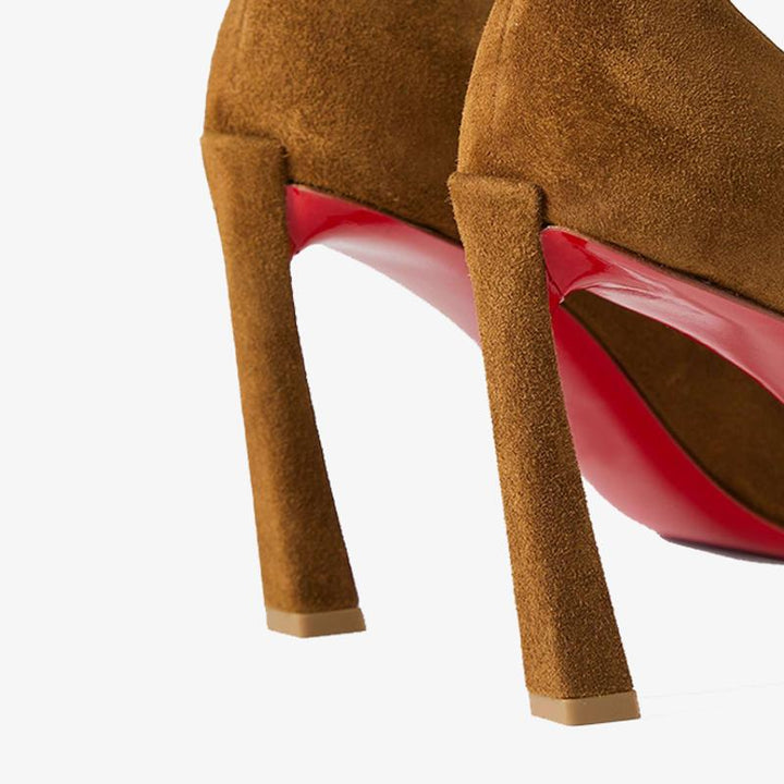 Tan Suede Pointed Toe Pump - ARNO CONTI