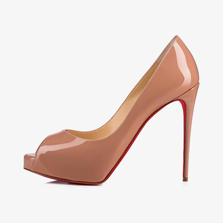 Beige Blush Patent Leather Pump - ARNO CONTI