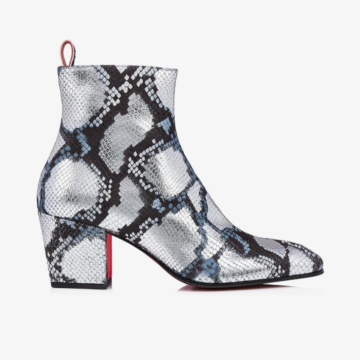 Multicolor Python Print Ankle Boot with Cuban Heel - ARNO CONTI