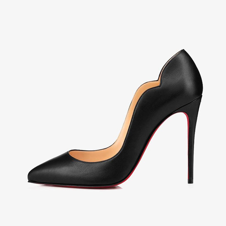 Luxurious Black Calf Leather Stiletto Pump - ARNO CONTI
