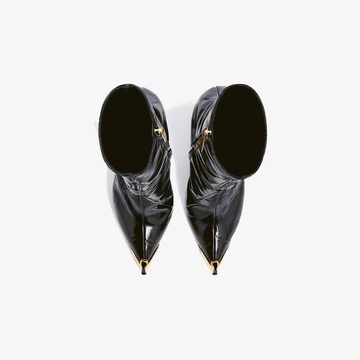 Black Patent Ankle Boots - Arno Conti Shoe