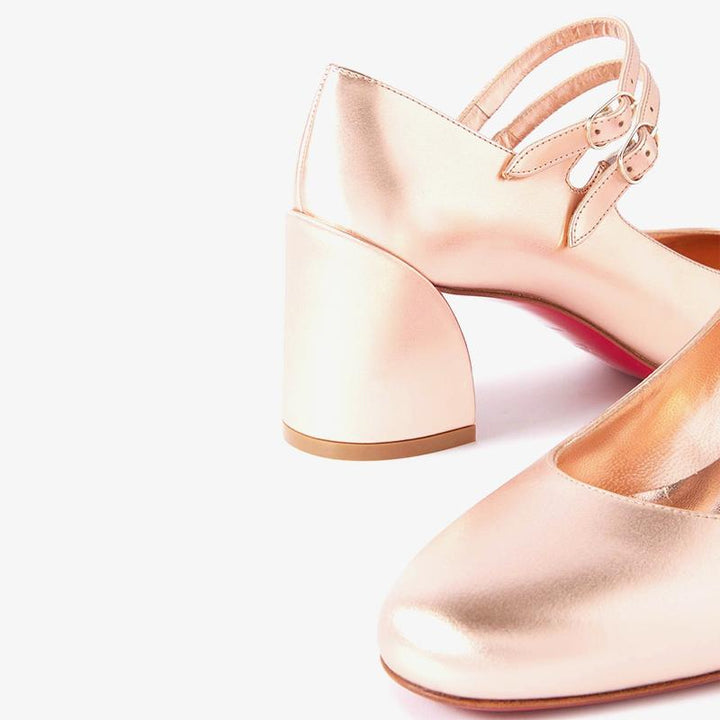 Rose Gold Leather Pumps with 60 mm - ARNO CONTI