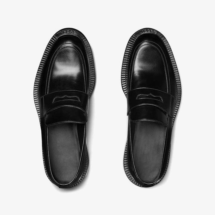 Men's Black Leather Loafers - Arno Conti Shoe