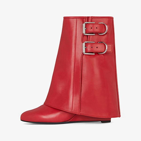 Bold Red Tumbled Calfskin Ankle Boots - Arno Conti Shoe