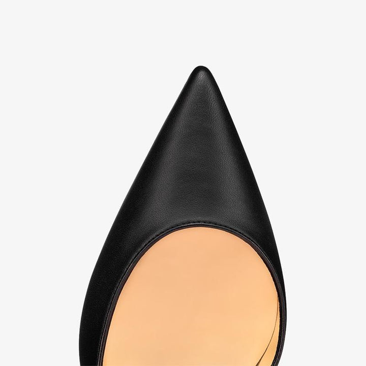 Black Shiny Calf Leather Pump - ARNO CONTI