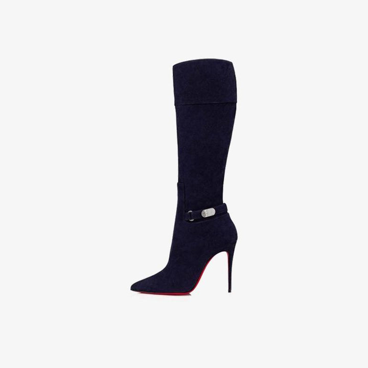 Deep Blue Elegant Knee-High Stiletto Boot - ARNO CONTI