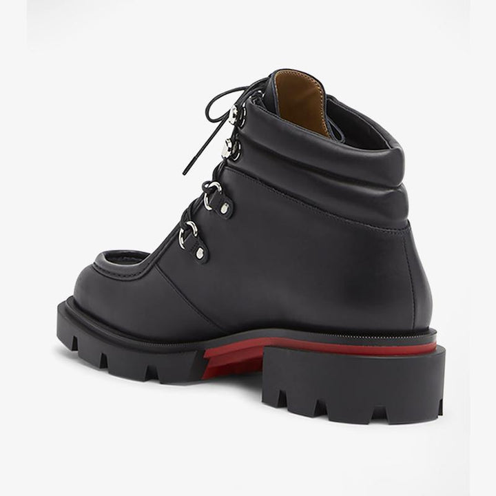 Black Calf Leather Derby-Hiking Boot - ARNO CONTI