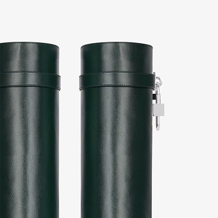 Elegant Green Calfskin High Boots - Arno Conti Shoe