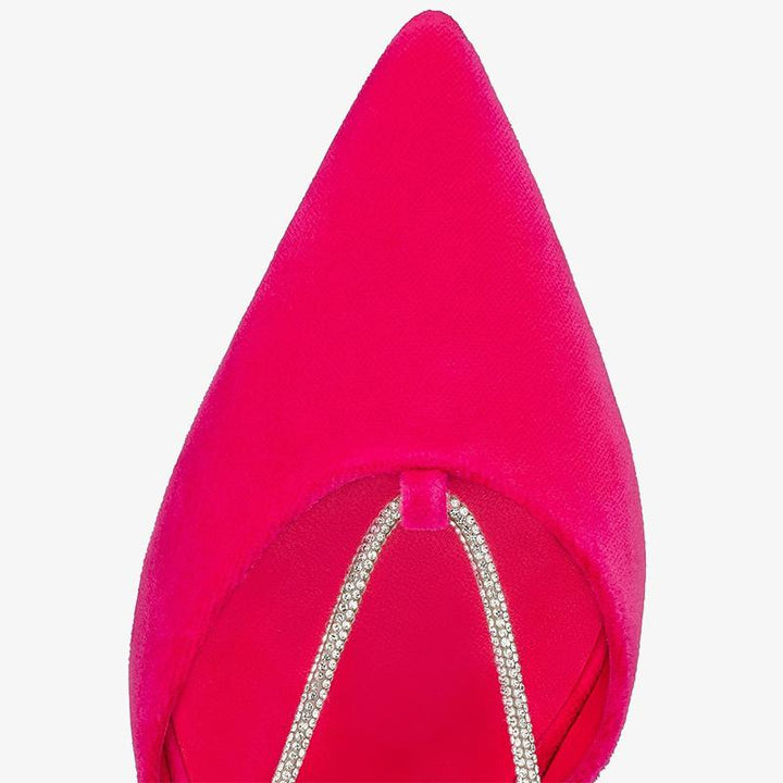 Glam Pink Velvet Pumps and Sequin Laces - ARNO CONTI