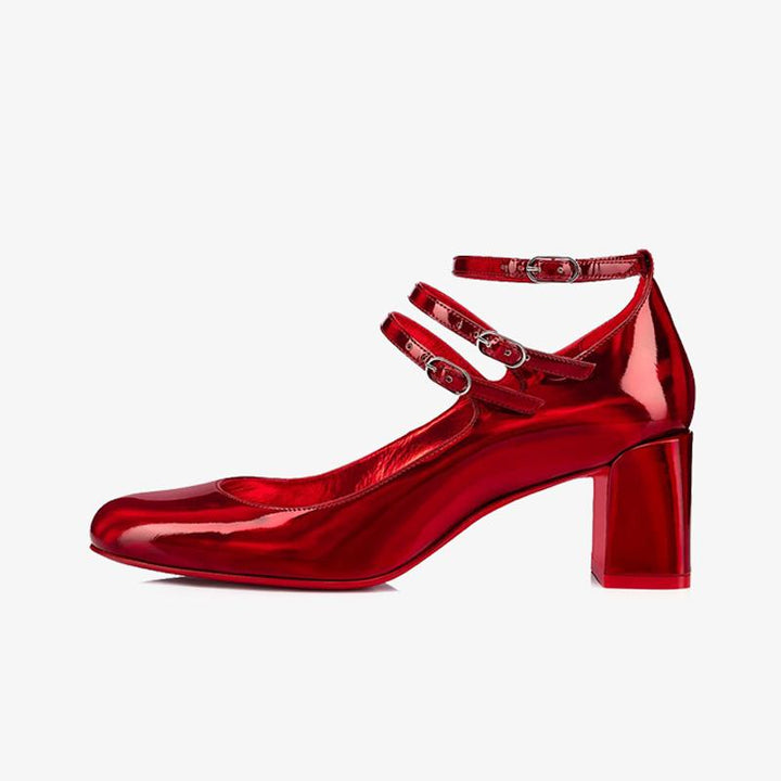 Patent Leather Pumps with Choker 60mm - ARNO CONTI
