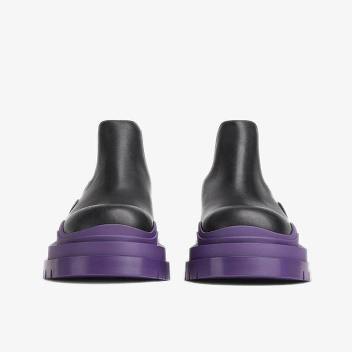 Black/Purple Cropped Chelsea Boots - Arno Conti Shoe