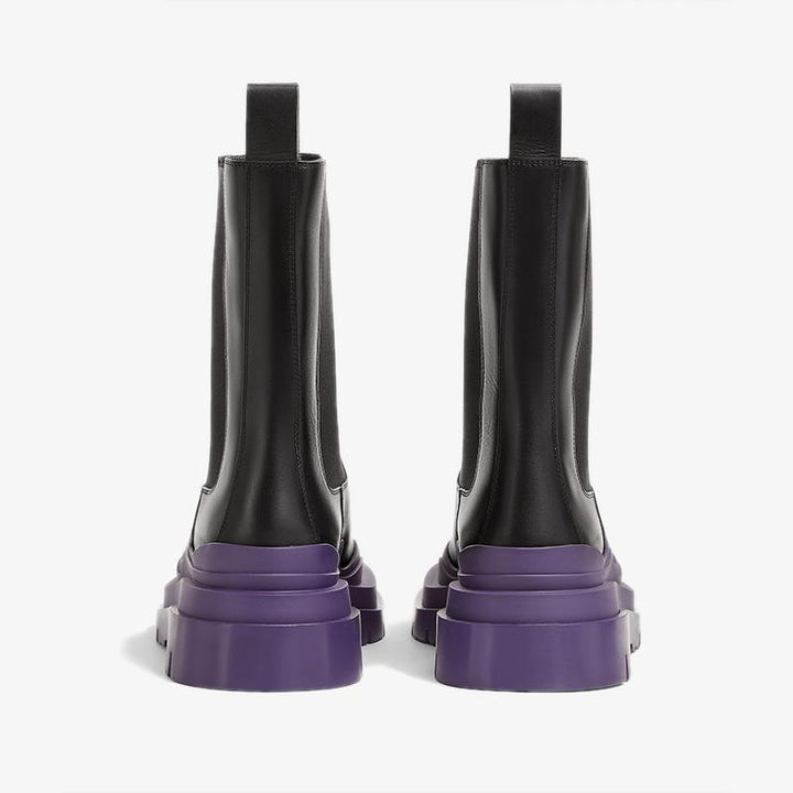 Black/Purple Chelsea Boots - Arno Conti Shoe