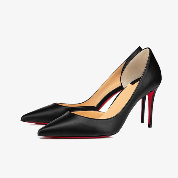 Black Shiny Calf Leather Pump - ARNO CONTI