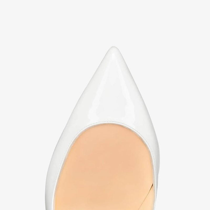 White Patent Leather Stiletto Pump - ARNO CONTI