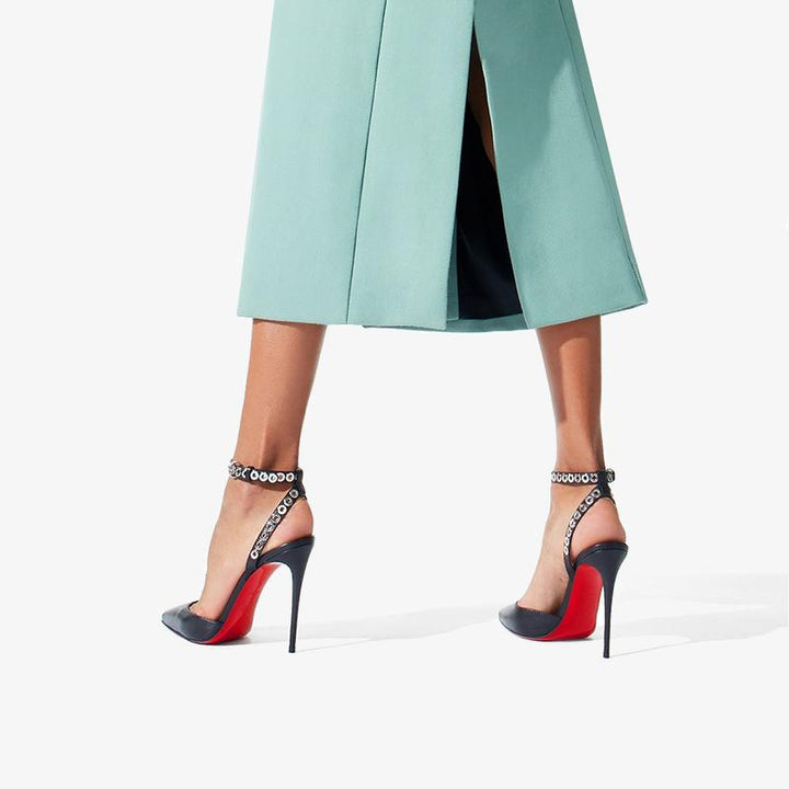 Black Pump with Choker Ankle Strap - ARNO CONTI