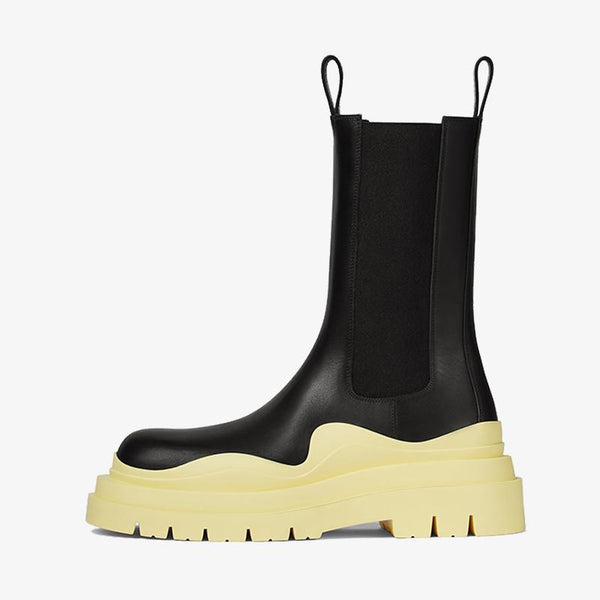 Black/Yellow Chelsea Boots - Arno Conti Shoe
