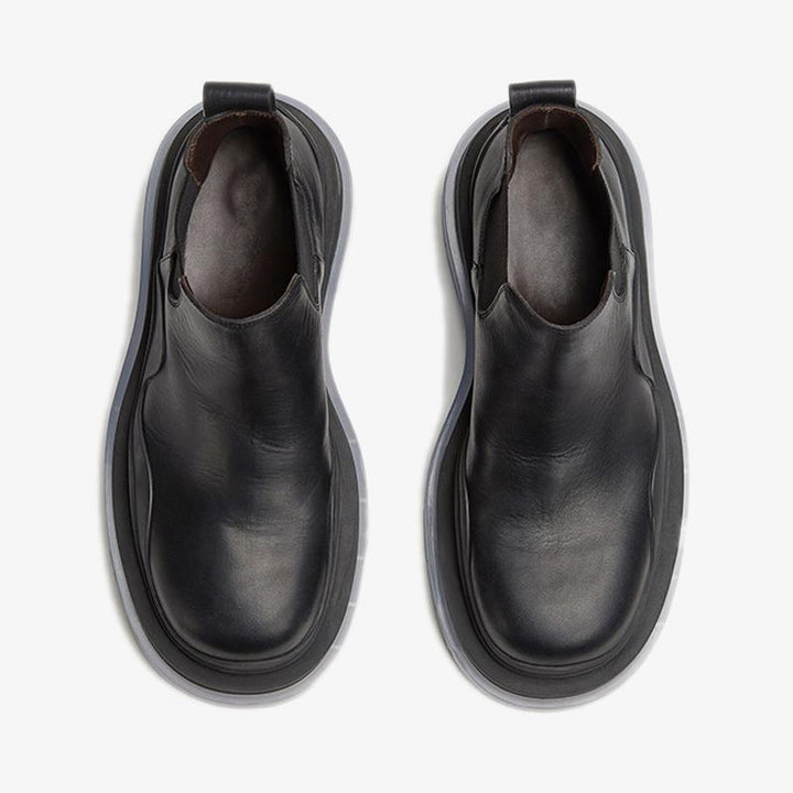 Blue/Black Cropped Chelsea Boots - Arno Conti Shoe