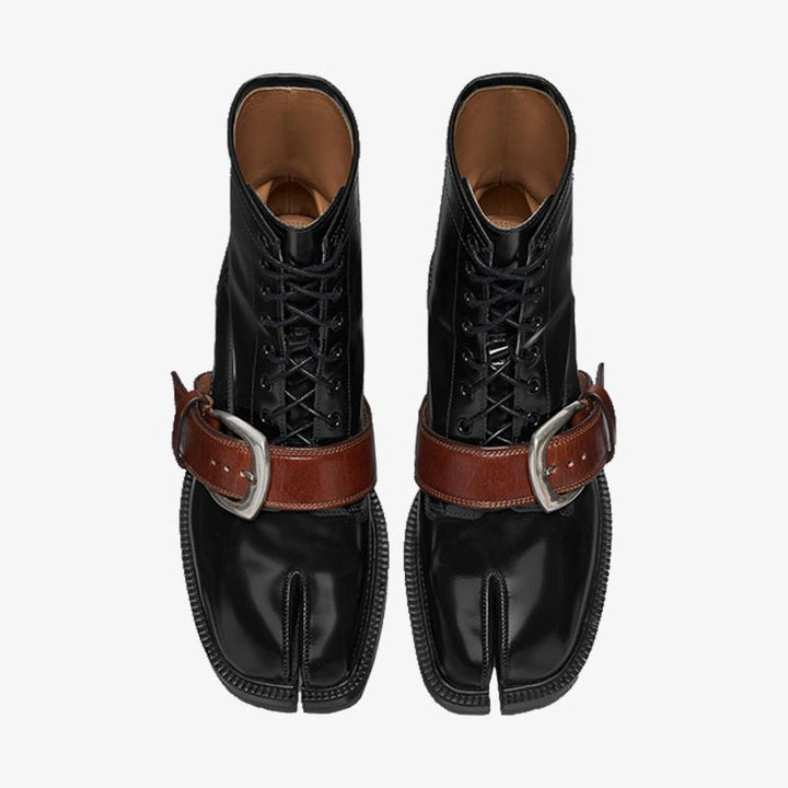 Split-toe Ankle Boots with Combat Belt Unisex - Arno Conti Shoe