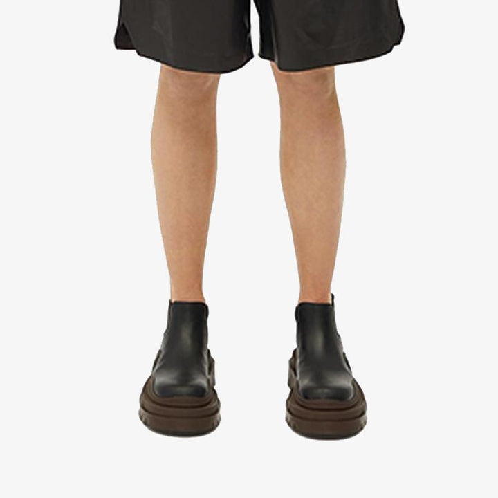 Black/Brown Cropped Chelsea Boots - Arno Conti Shoe