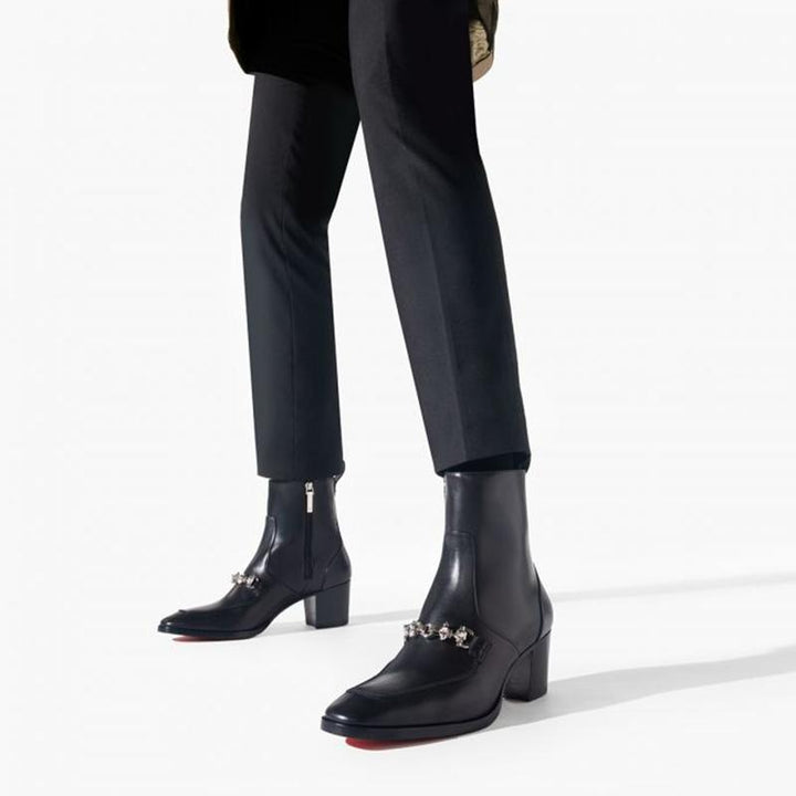 Silver DetailsBlack Calfskin Boot - ARNO CONTI