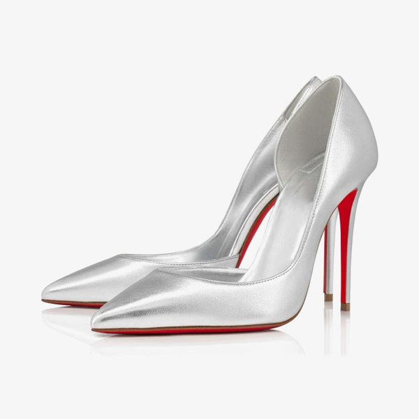 Stylish Silver Laminated Leather Pump - ARNO CONTI