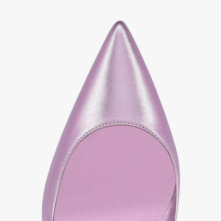 Eye-catching Lavender Laminated Leather Pumps - ARNO CONTI