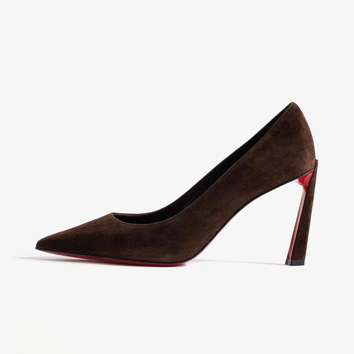 Elegant Dark Brown Suede Pumps - ARNO CONTI