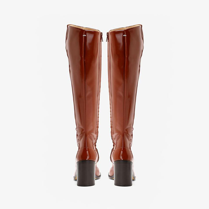 Brushed Leather Knee-High Riding Boots - Arno Conti Shoe