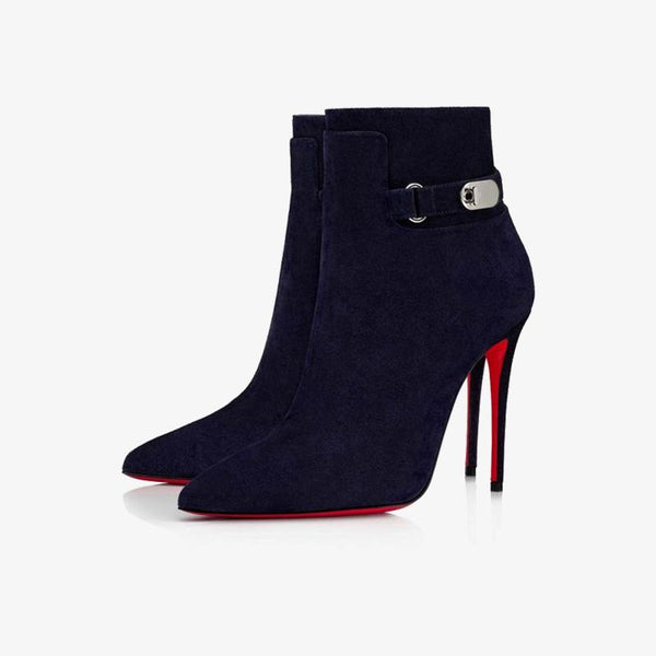 Blue Waxed Suede Ankle Boots - ARNO CONTI