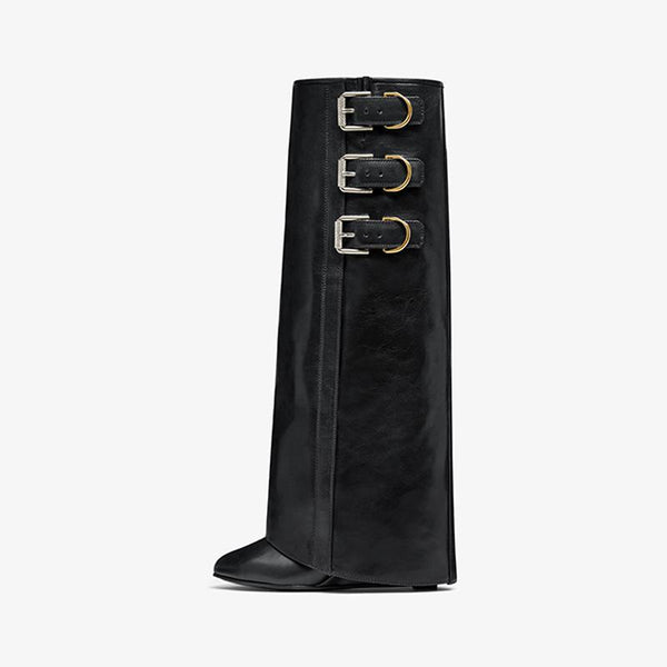 Chic Black Slip-On High Boots - Arno Conti Shoe