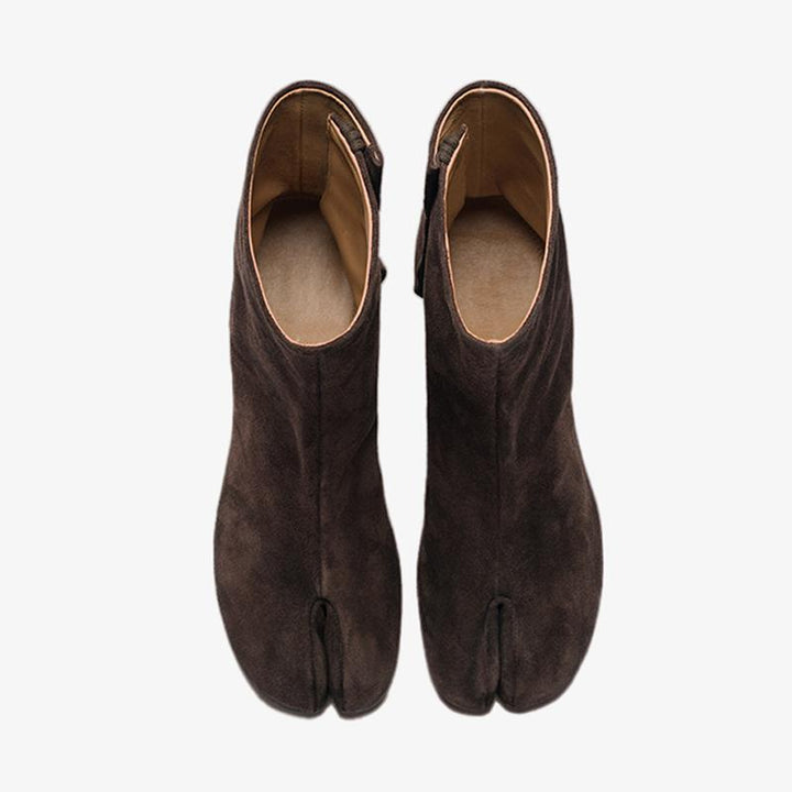 Elegant Suede Tabi Ankle Boots 30mm - Arno Conti Shoe