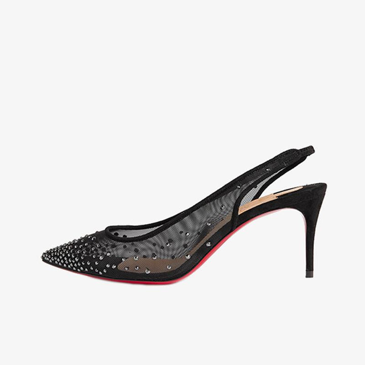 Crystal-Embellished Slingback Heel - ARNO CONTI
