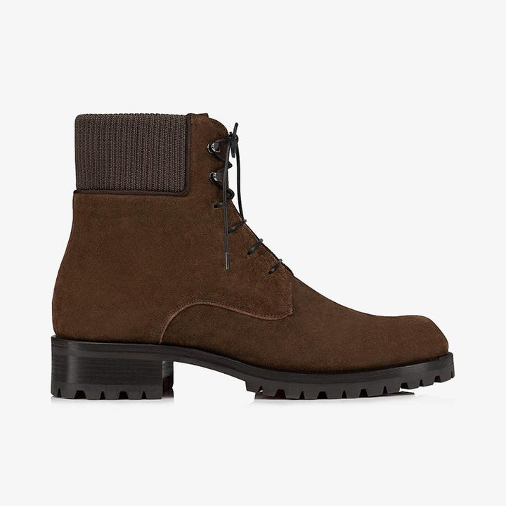Brown Split Leather Hiking-Inspired Ankle Boot - ARNO CONTI