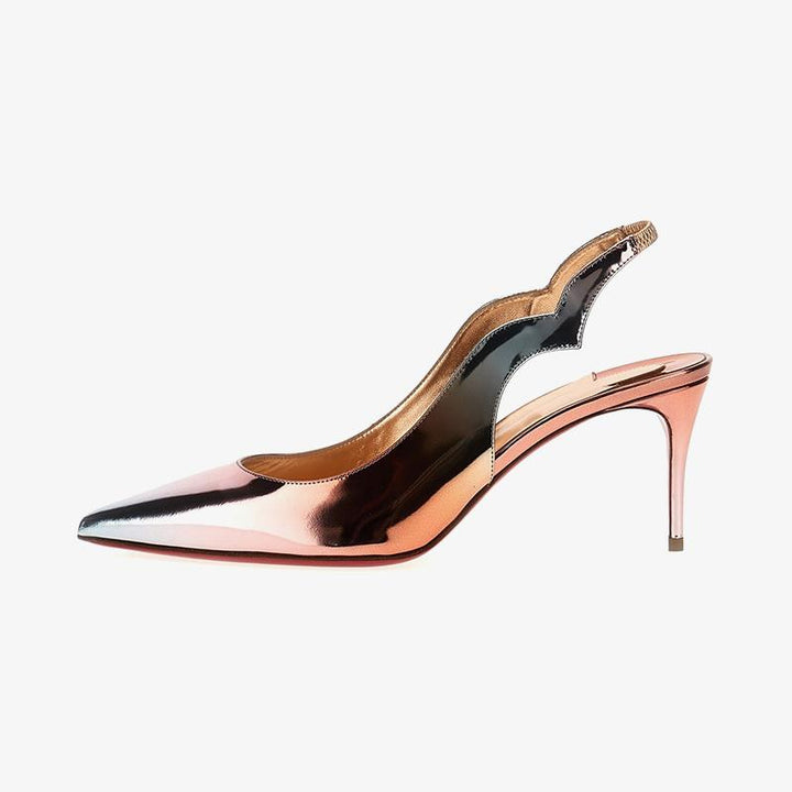 Stylish Multi-color Mirrored Leather Slingback - ARNO CONTI