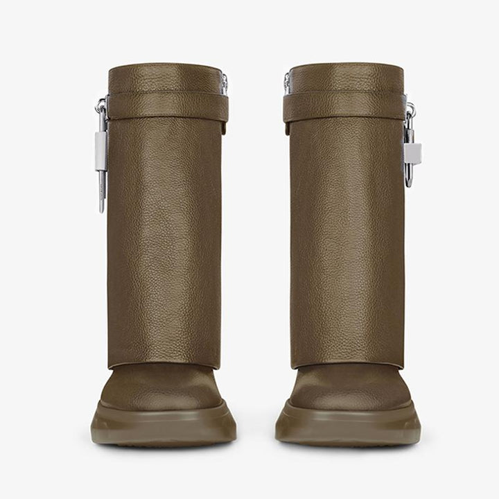 Stylish Dark Khaki Ankle Boots 80mm - Arno Conti Shoe